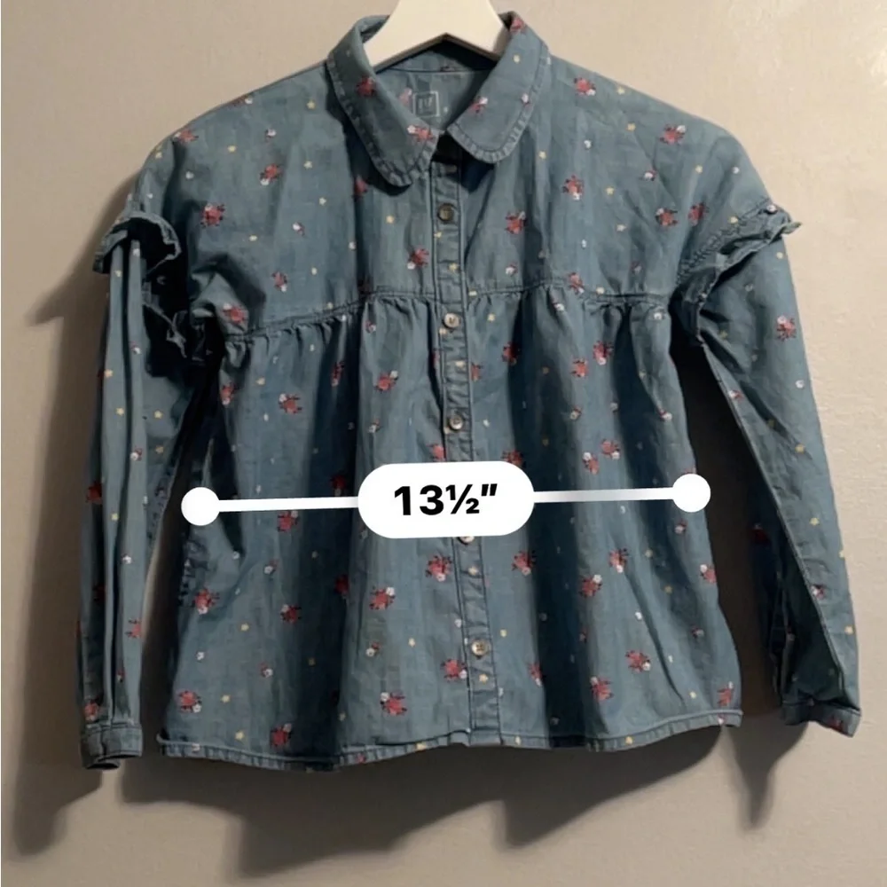 👧🏻Spring GAP Girls Denim - Button Down Shirt Size XL